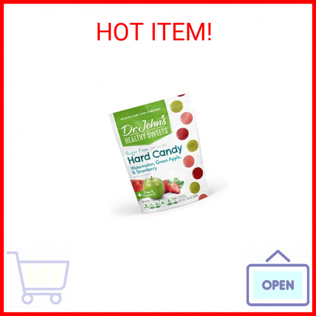 Dr. John's Healthy Sweets Assorted Fruit Hard Candy with Zero Sugar, Dye-Free, P