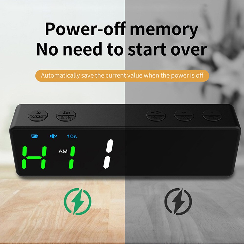 Mini Gym Timer Rechargeable Stopwatch Portable Countdown/up Clock With Magn QDER