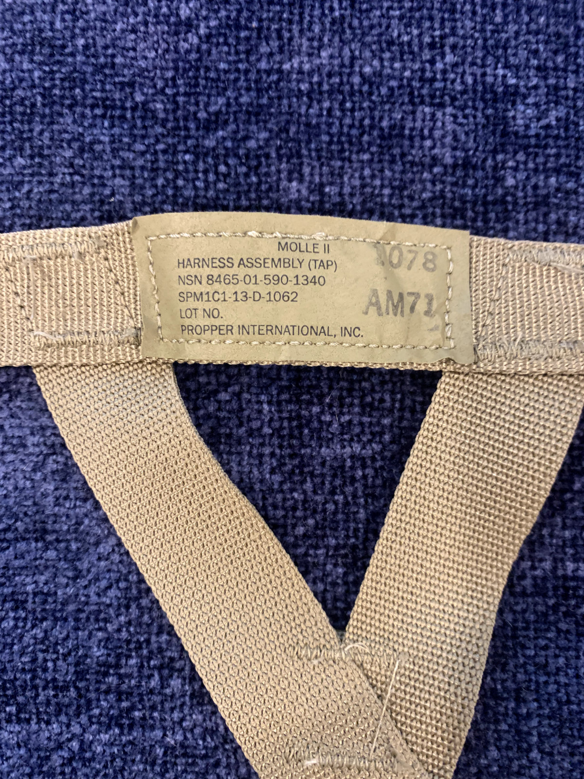 Army Tan Molle II Adjustable Harness Assembly