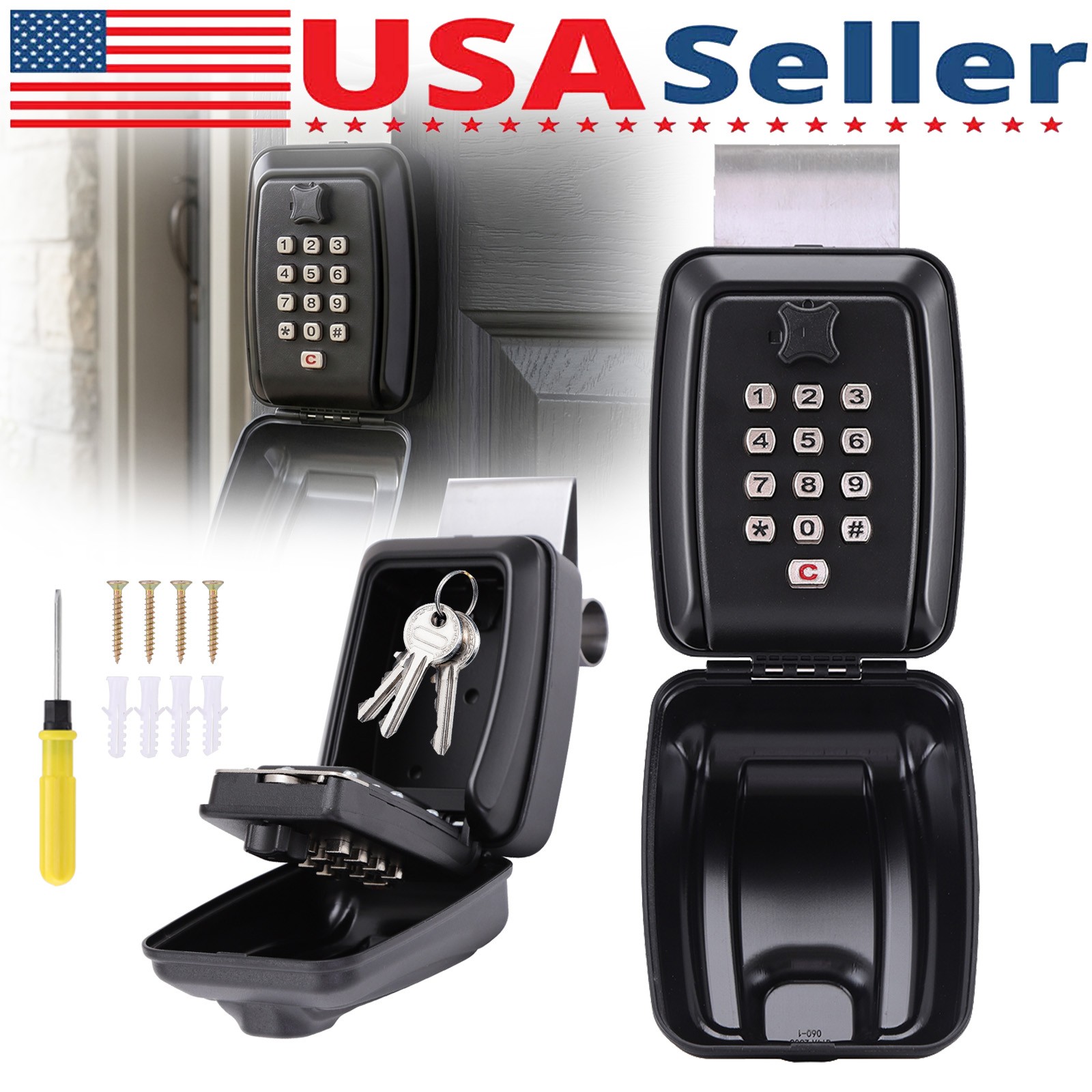 Key Lock Box Sturdy Waterproof Wall Mount Large Capacity Security Lockbox Home