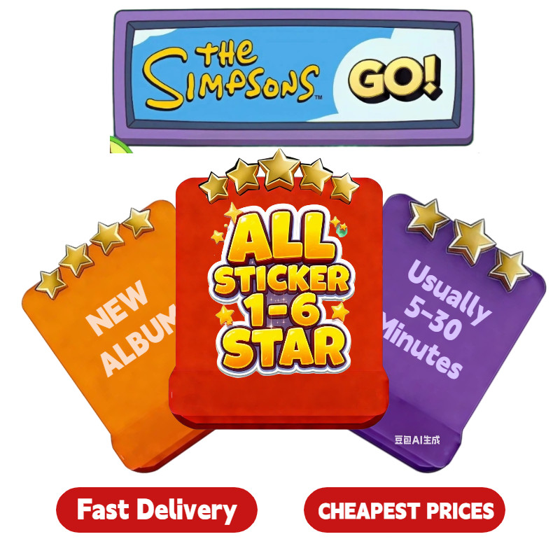 Monopoly Go The Simpsons Springfield Album Stickers 1-6 Star Cards All Sets Inst