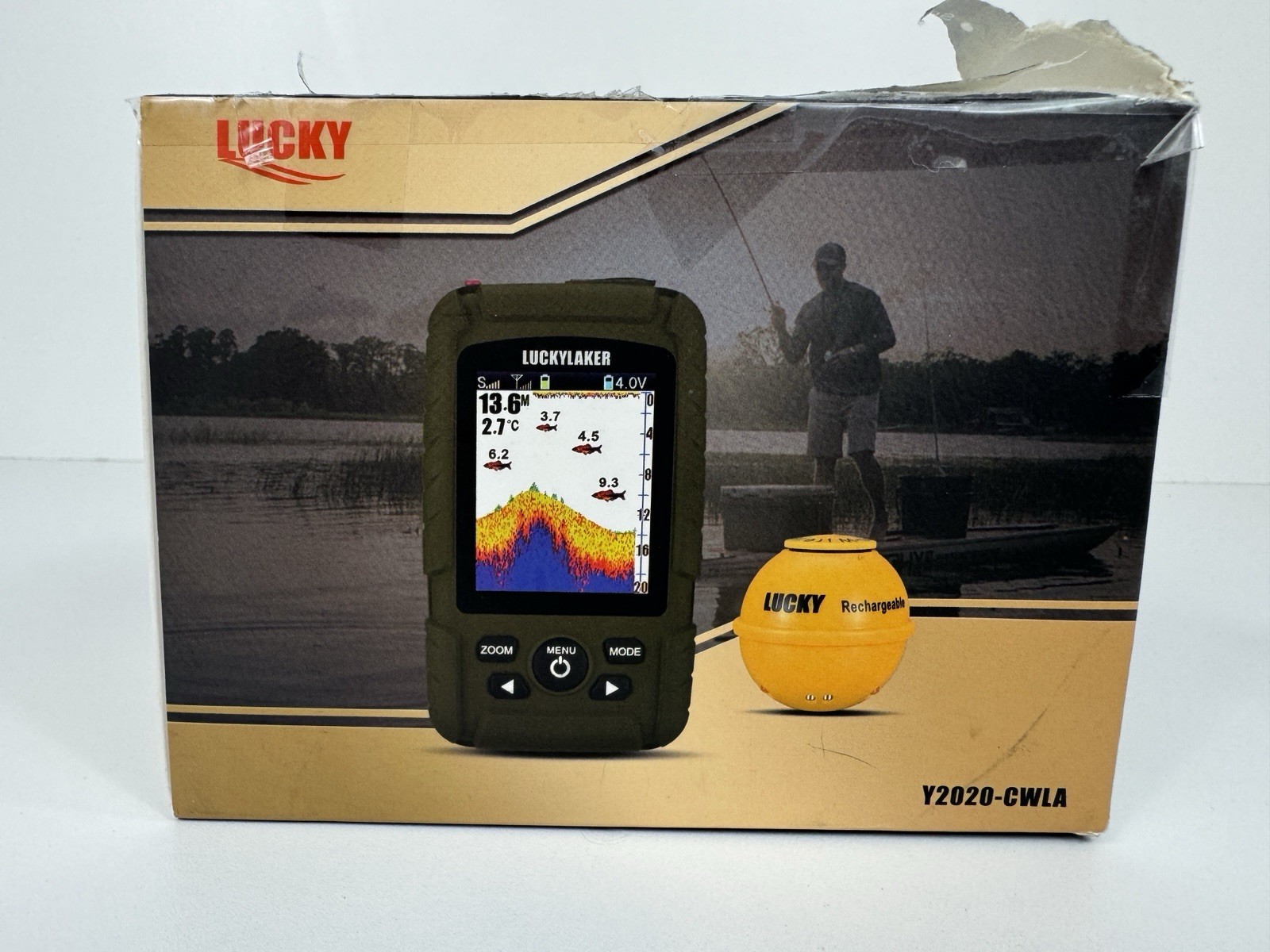LUCKY Y2020-CWLA Wireless Rechargeable Color Fish Finder Sonar Portable OB