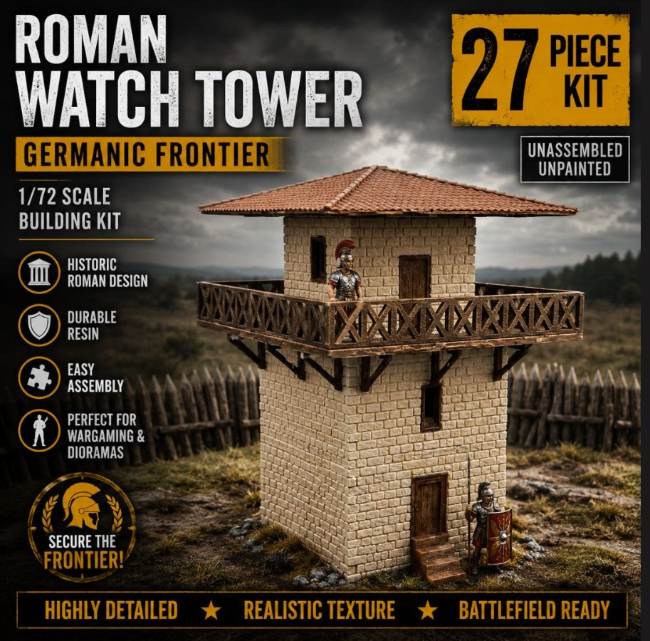 1/72 Roman Watch Tower Model Kit 27pc Building Terrain Forte Romano Wachtturm