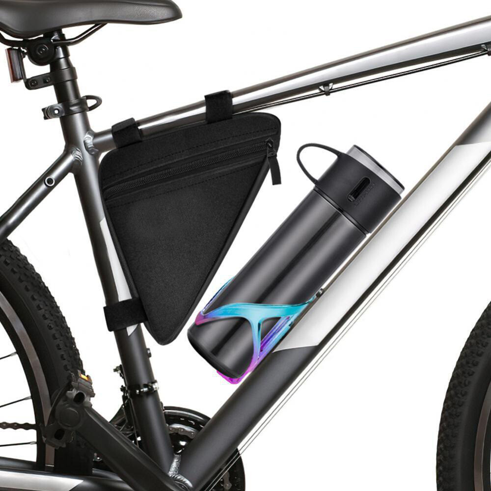 Triangle Saddle Frame Bike Bag Bicycle Storage Adjustable Cycling Pouch Black