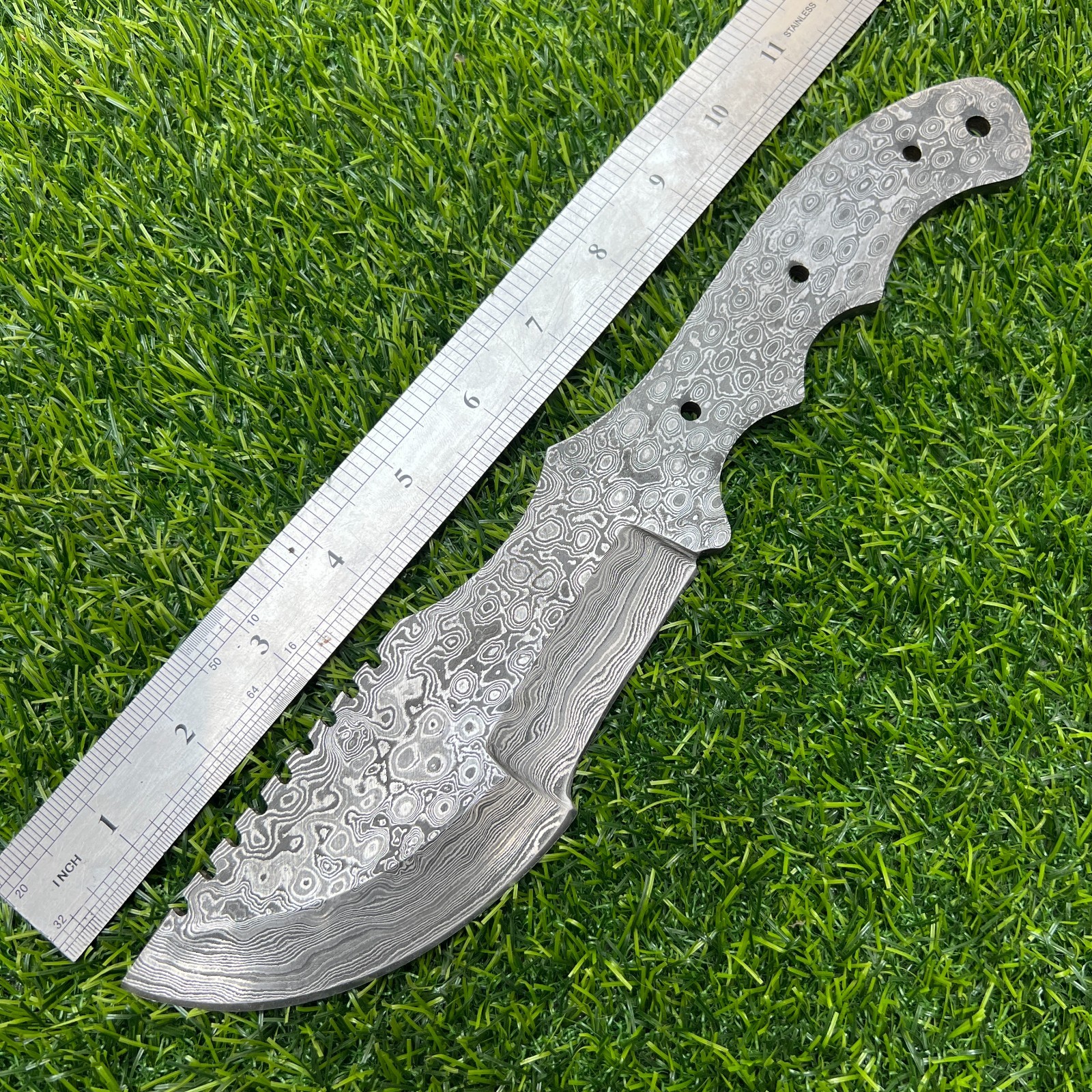11'' Handmade Damascus Steel Hunting Knifemaking Tracker Blank Blade Knife