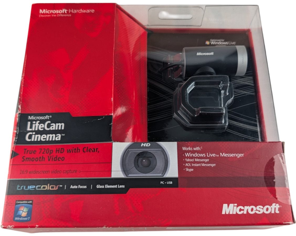 Microsoft LifeCam Cinema 720p Webcam 1393 H5D00001 USB Autofocus Mic