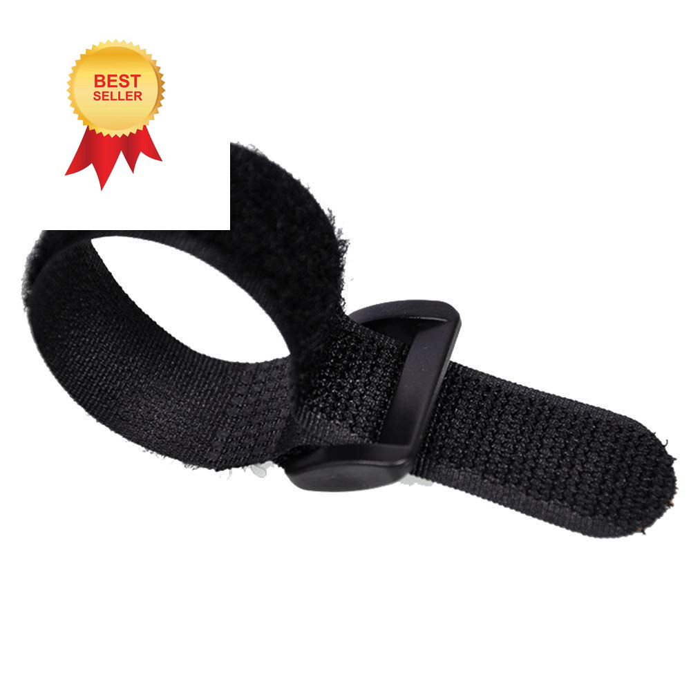 HUAPX Fastening Hook and Loop Cable Straps,10Pack Black 1" x 16",