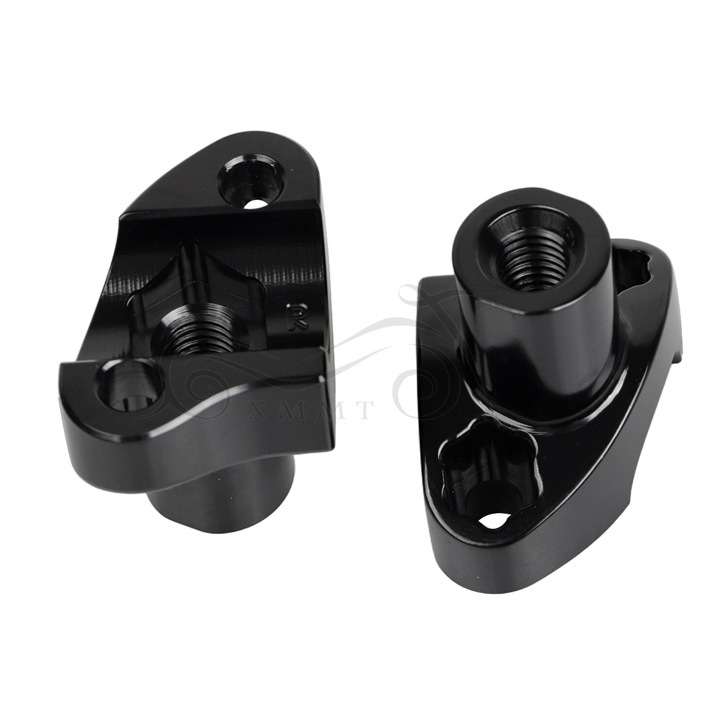 Black 1" Handlebar 2” Risers For Harley Dyna Street Bob Softail Sportster XL 883