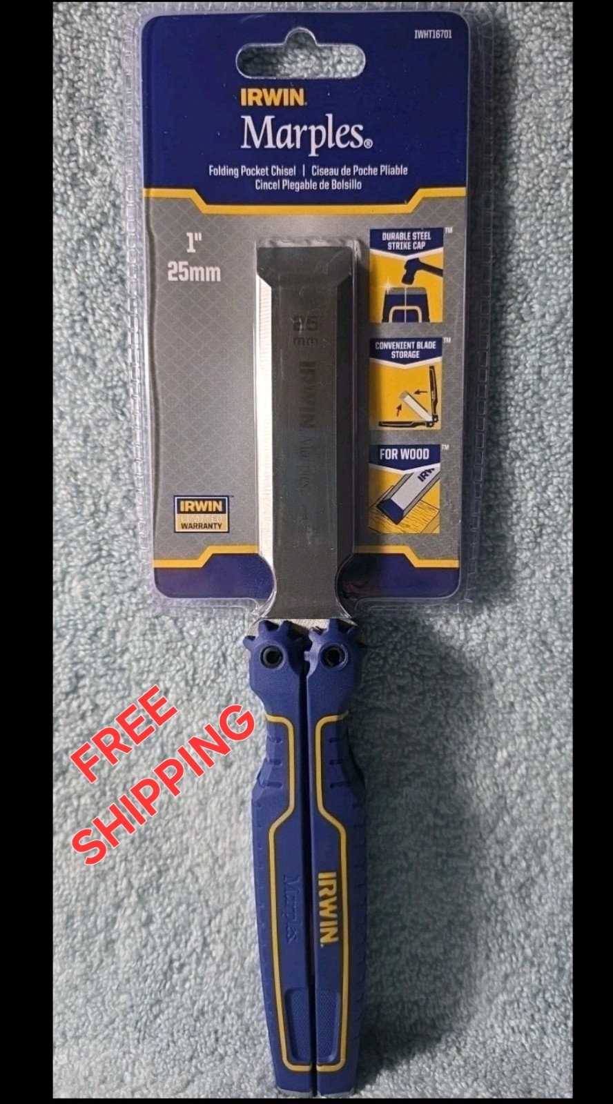 IRWIN Marples 25mm 1”  Folding Pocket Chisel Brand New (Craftsman Snap-on Mac)