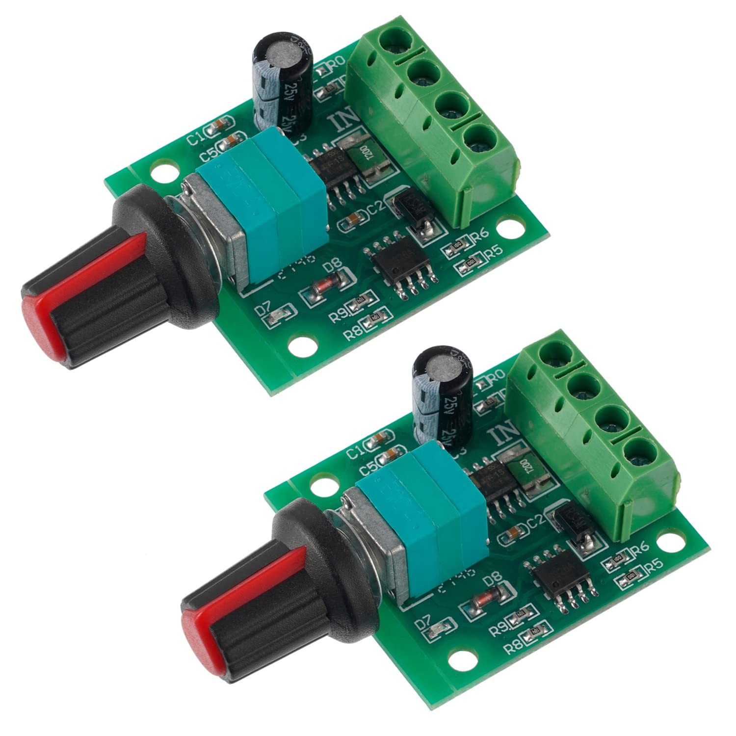 BOJACK Low Voltage DC Motor Speed Controller PWM 1.8v 3v 5v 6v 12v 2A black