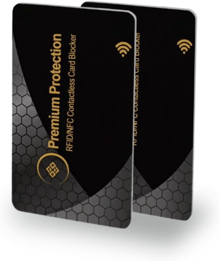 RFID Blocking Card (2 Pack) - Ultra Thin Debit & Credit Card Protector - anti Th