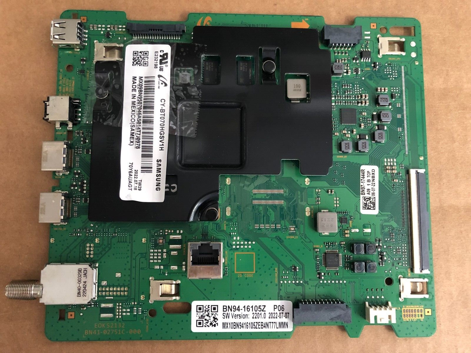 Samsung BN94-16105Z Main Board for UN70TU7000BXZA, panel # CY-BT070HGSV1H