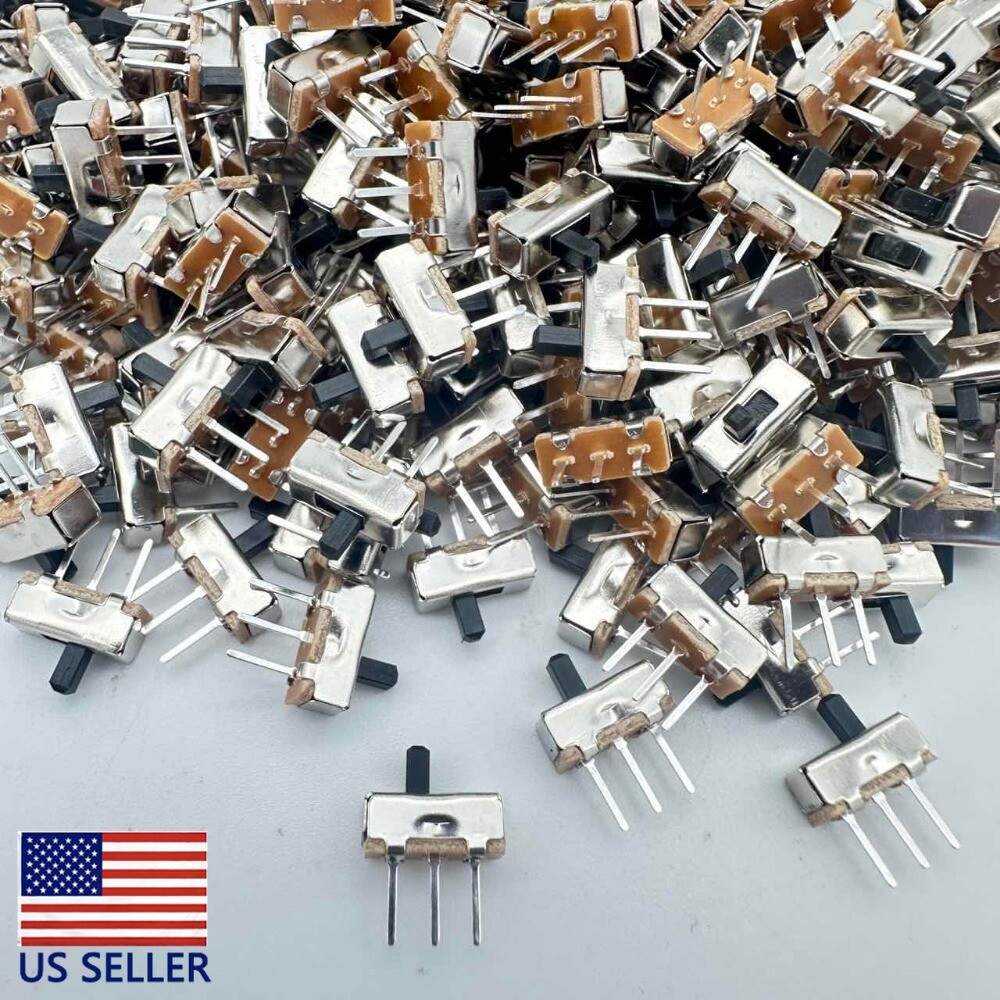 50Pcs SS12D00G3 2 Position SPDT 1P2T 3 Pin PCB Panel Mini Vertical Slide Switch