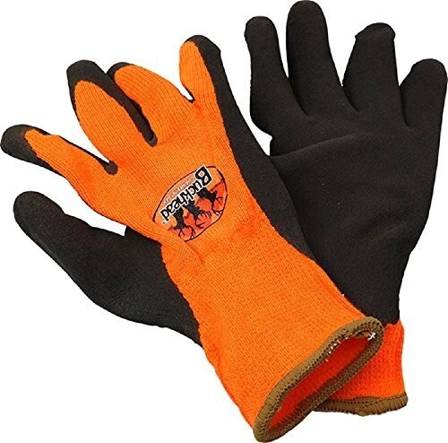 Buckhead High-Visibility Orange Thermal Sandy Finish Latex Gloves Large 6 Pairs