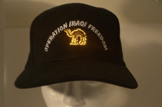 Operation Iraqi Freedom OIF Hat,Cap,New,Fiber Optic,LED,Adjustable,BLK, USA