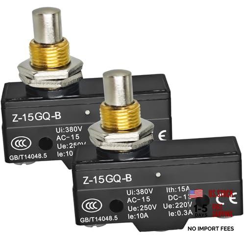 2PCS Z-15GQ-B Micro Limit Switch - 1NO+1NC Panel Mount Snap Action Switch with