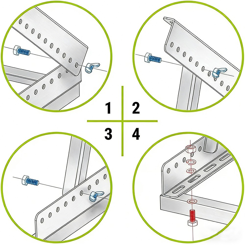2-Pack 28" Solar Panel Brackets Adjustable Tilt Mount for Roof Wall Ground RV