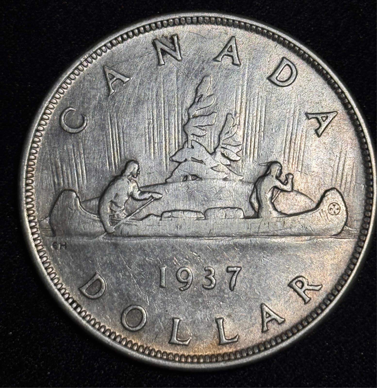 Canada 1937 $1 One Silver Dollar King George VI .800 Silver