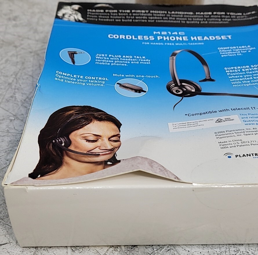 NEW SEALED BOX Plantronics M214C Cordless Phone Headset SEE NOTES