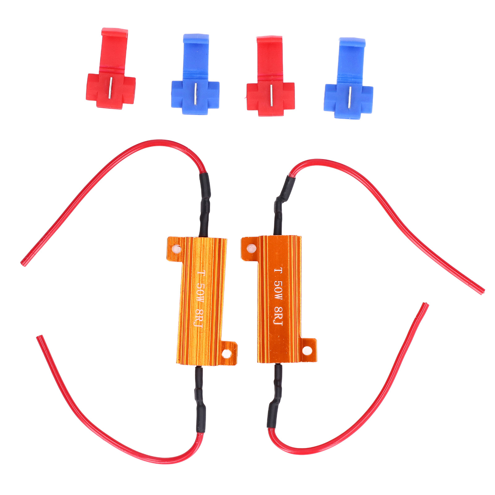 2 Sets Load Resistor 50W 8Ohm Error Accessory Kit For LED Light DRL