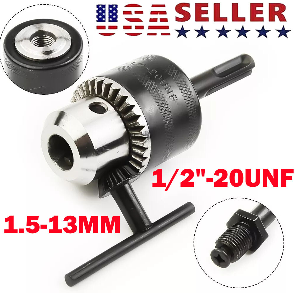 SDS Plus Shank Adapter 1.5-13mm 1/2"-20 UNF Chuck Drill Rotary Hammer Converter