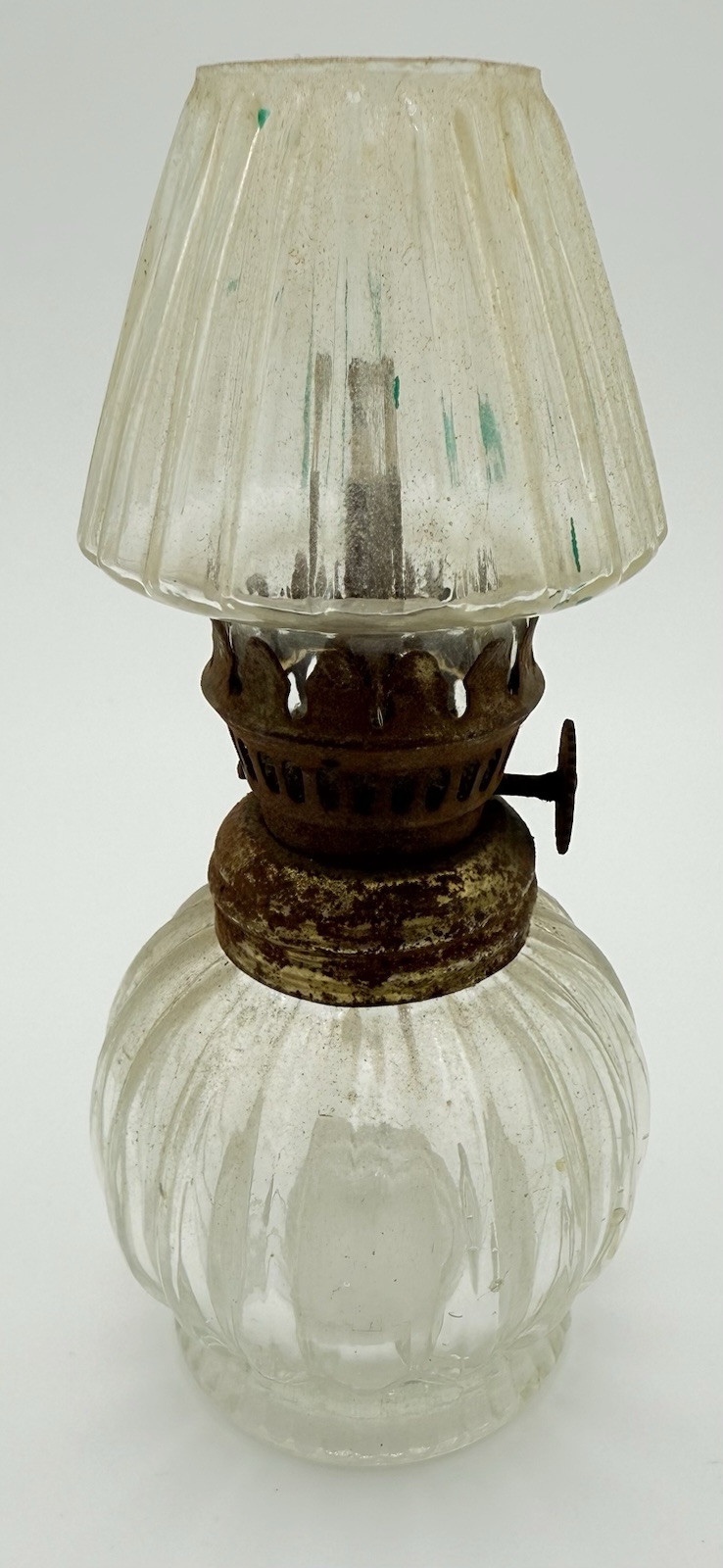 Rare Vintage Glass Kerosene Miniature Oil Lamp 1920’s Hong Kong