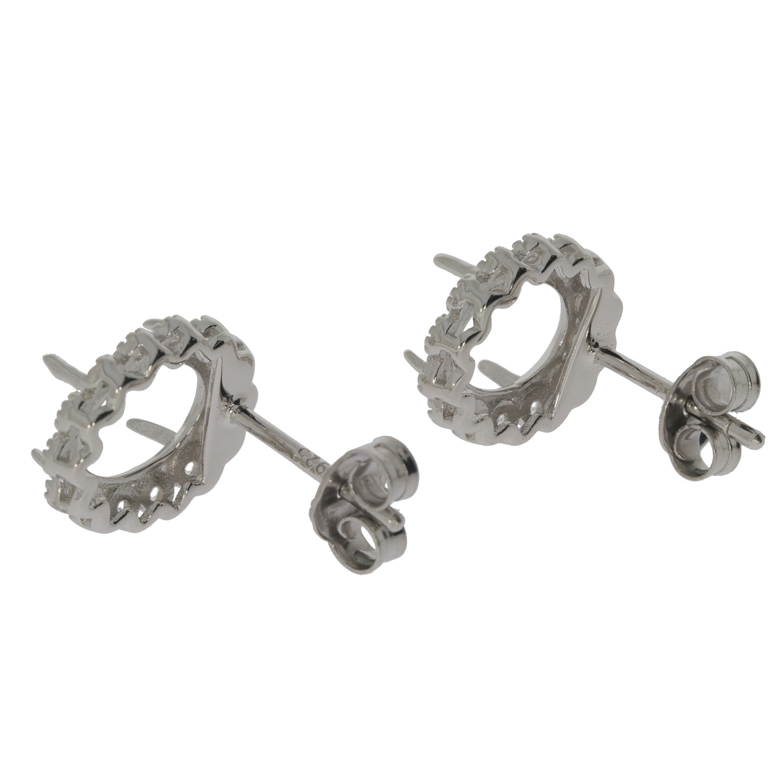 Sterling Silver Semi Mount Earrings Setting Oval OV 9x7mm