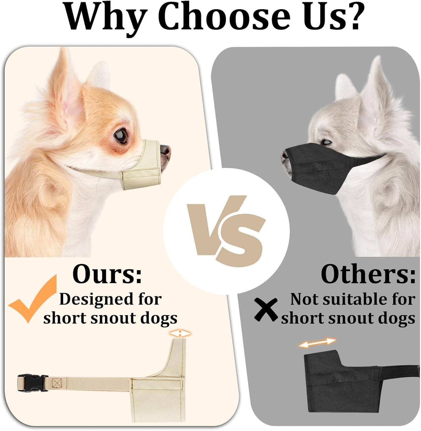 Short Snout Dog Muzzle Small Muzzle Chihuahua Shih Tzu American Bully Boxer