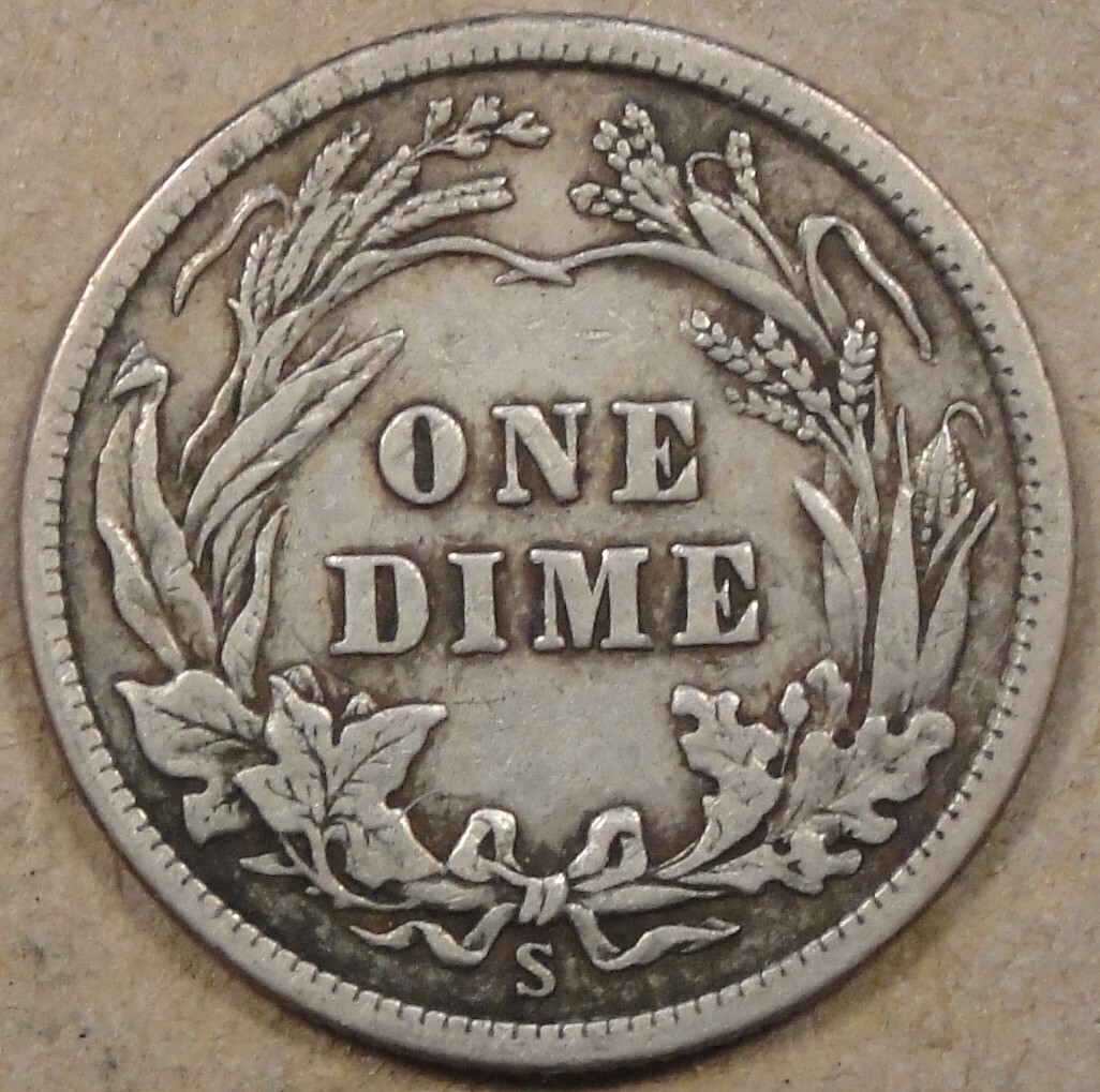1915-S Barber Dime 10C Borderline XF