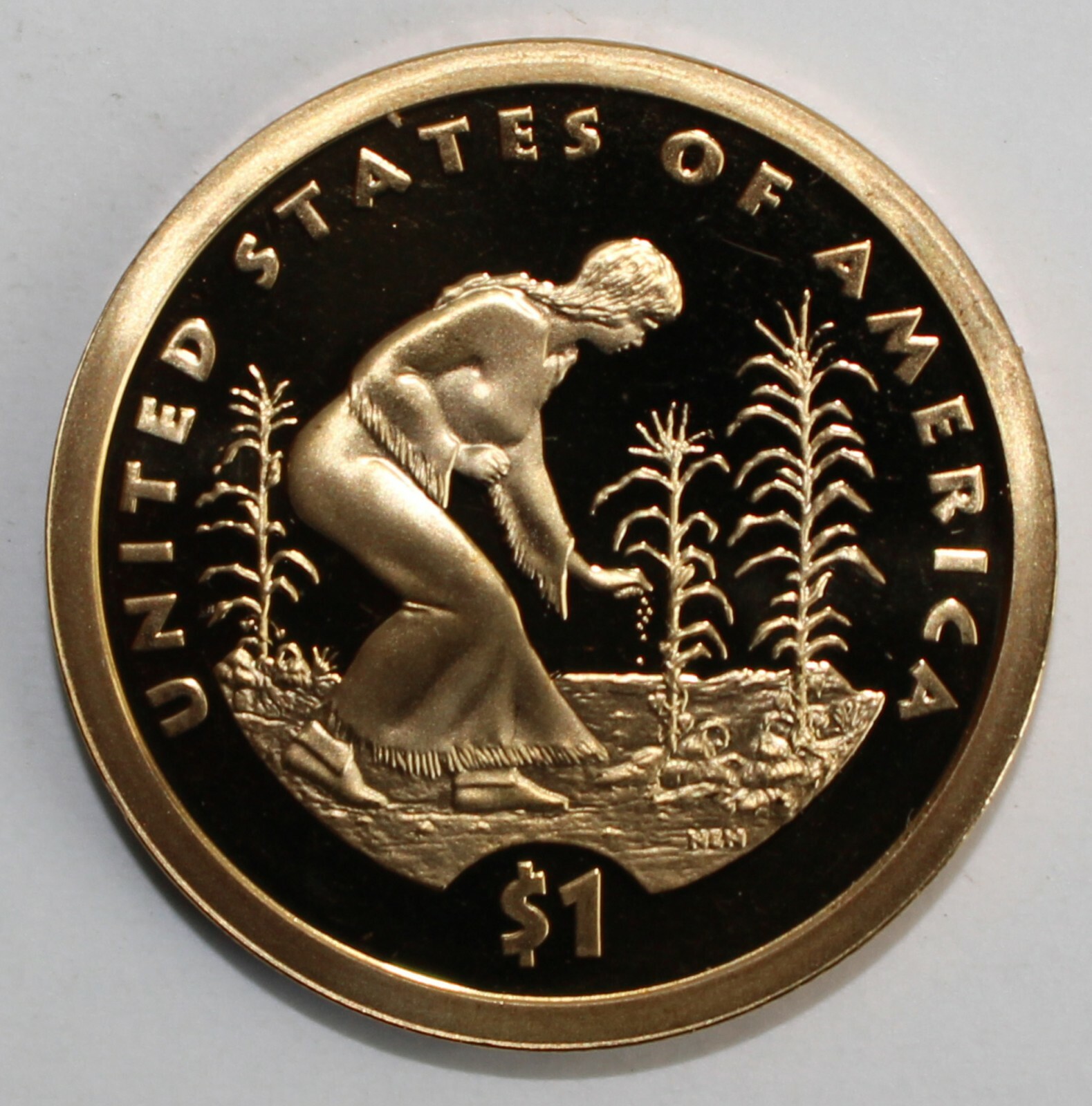2009 S SACAGAWEA Golden Dollar Native American $1 Proof Coin Agriculture
