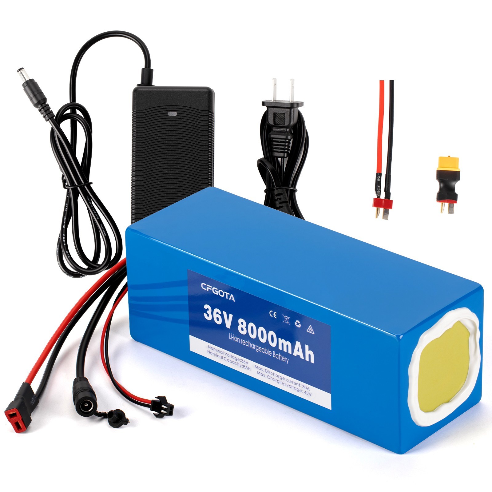 36V 8Ah Lithium Battery Pack Rechargeable Battery for Compatible 36V System