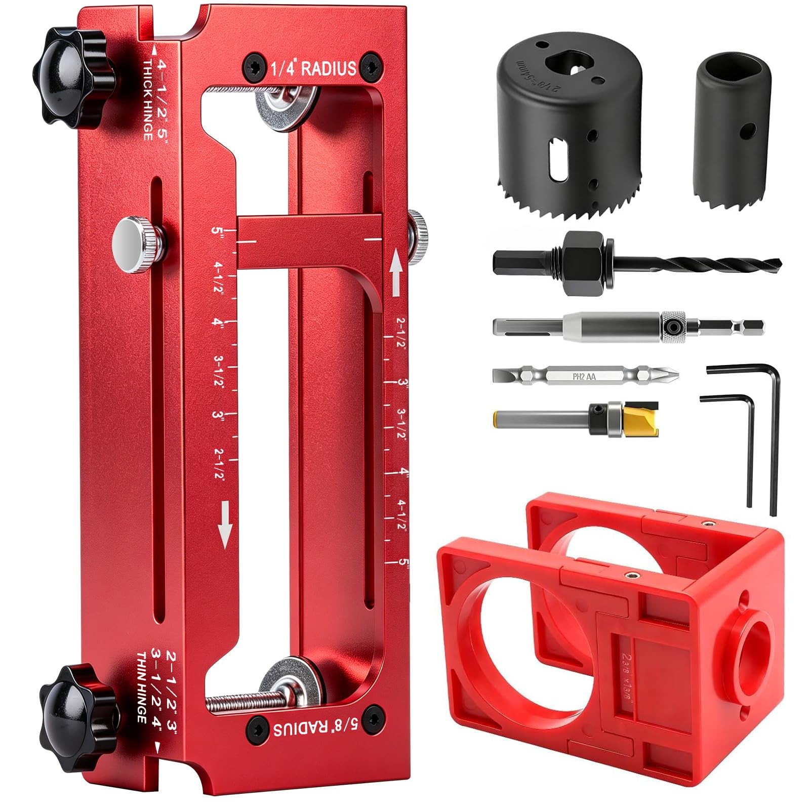 Door Hinge Jig & Door Lock Installation Kit, Aluminum Alloy Router Template K...
