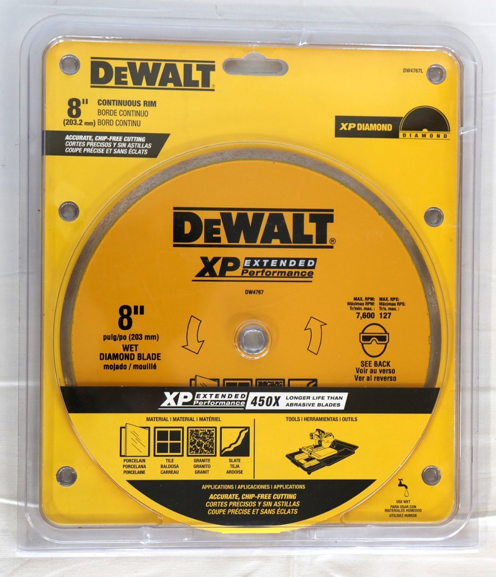 DeWALT XP DW4767L Continuous Rim 8" Wet Diamond Saw Blade