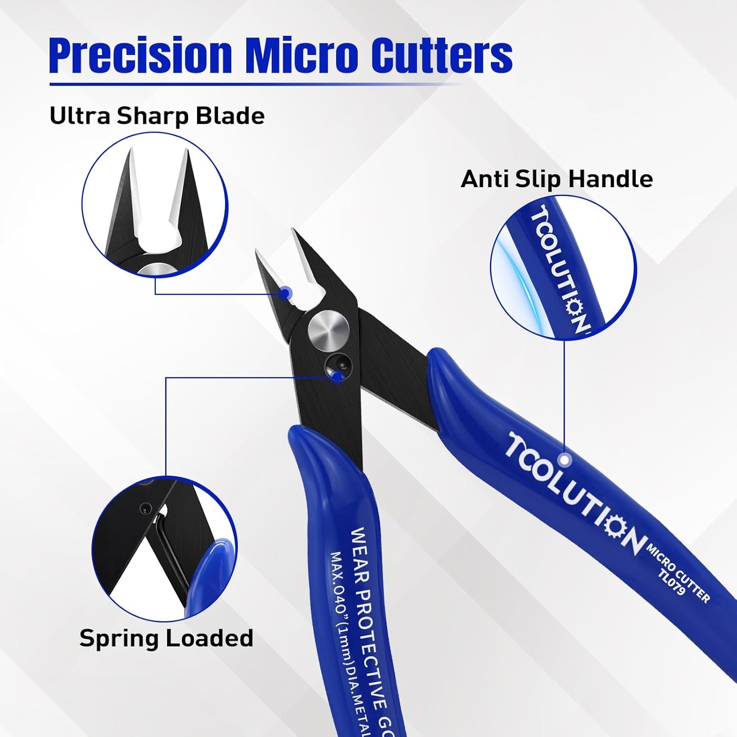 Small Wire Cutters Micro Flush Snips Zip Tie Cutter-10 Pack | Diagonal Cutting P