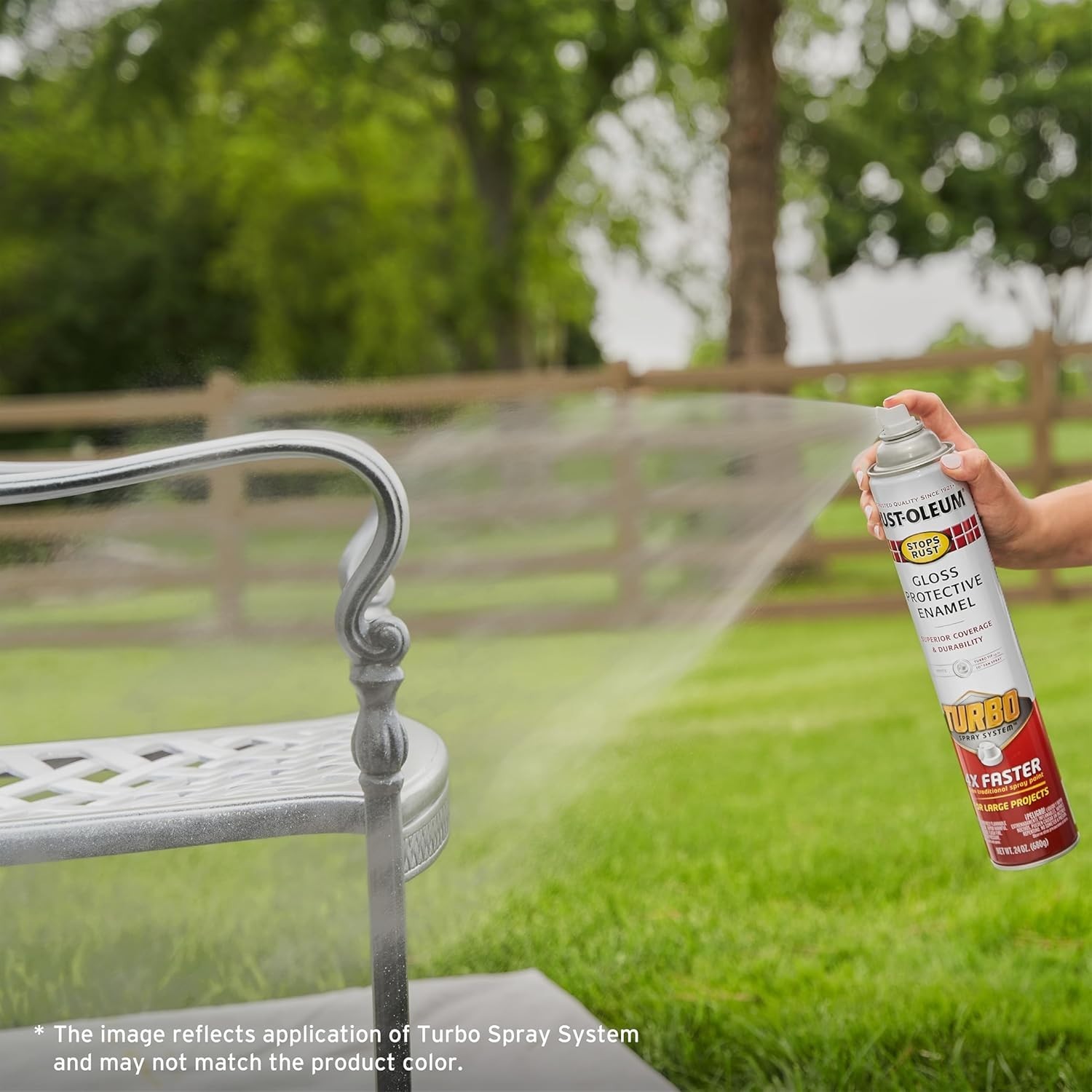 Rust‑Oleum Turbo Spray Paint, Gloss Clear, 24oz, Stops Rust, 6 Pack