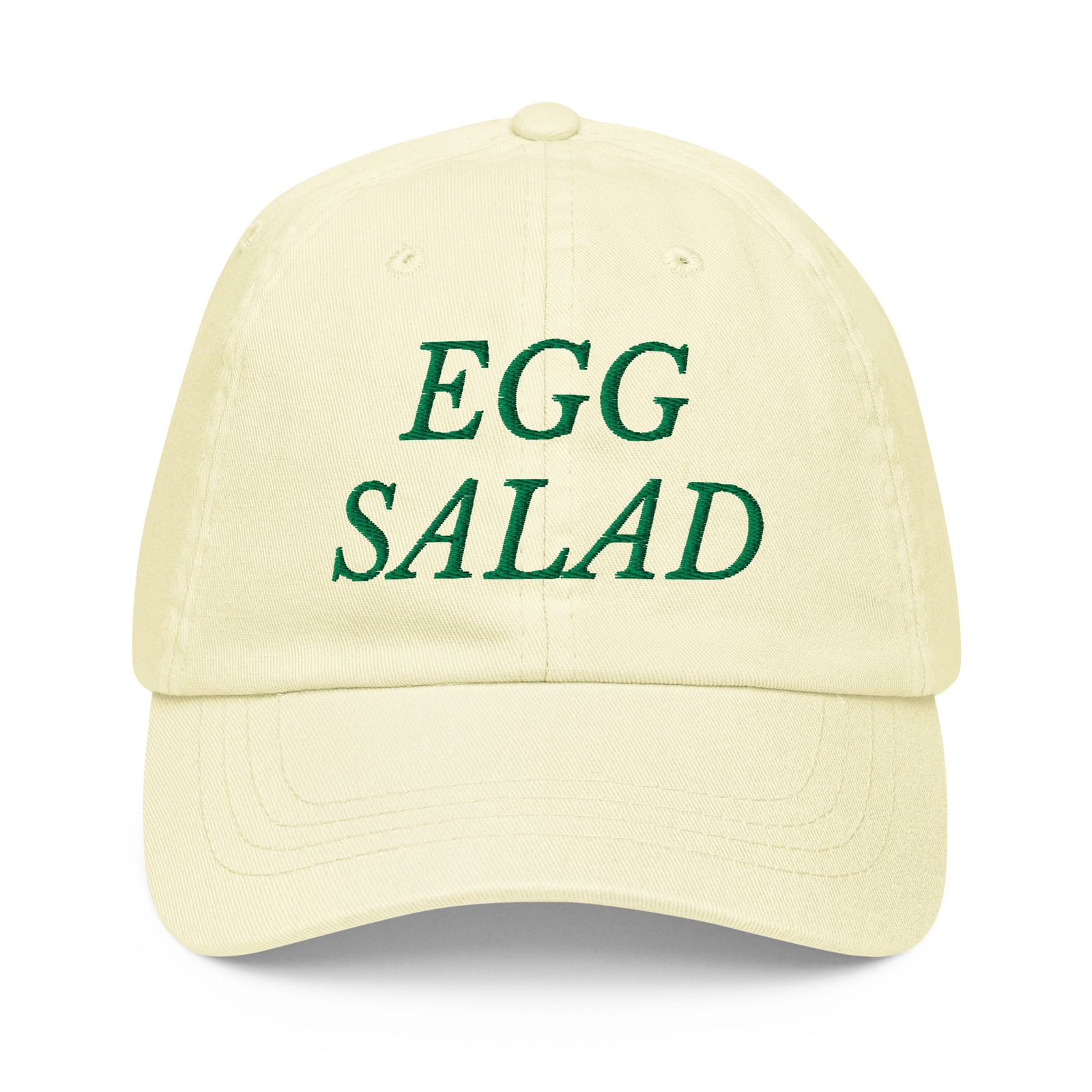Egg Salad Hat Masters Golf Humor Yellow Pastel baseball hat