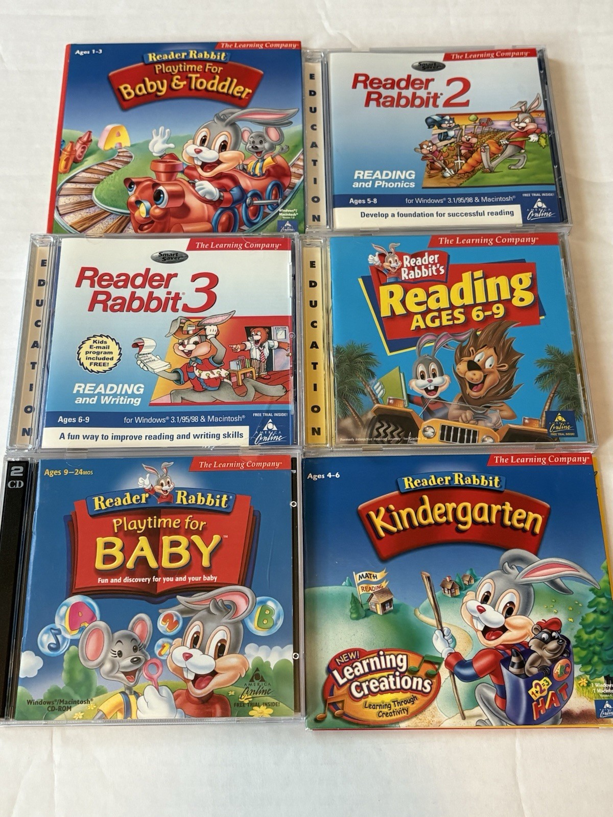 Lot of 6 Reader Rabbit PC CD-ROM The Learning Company