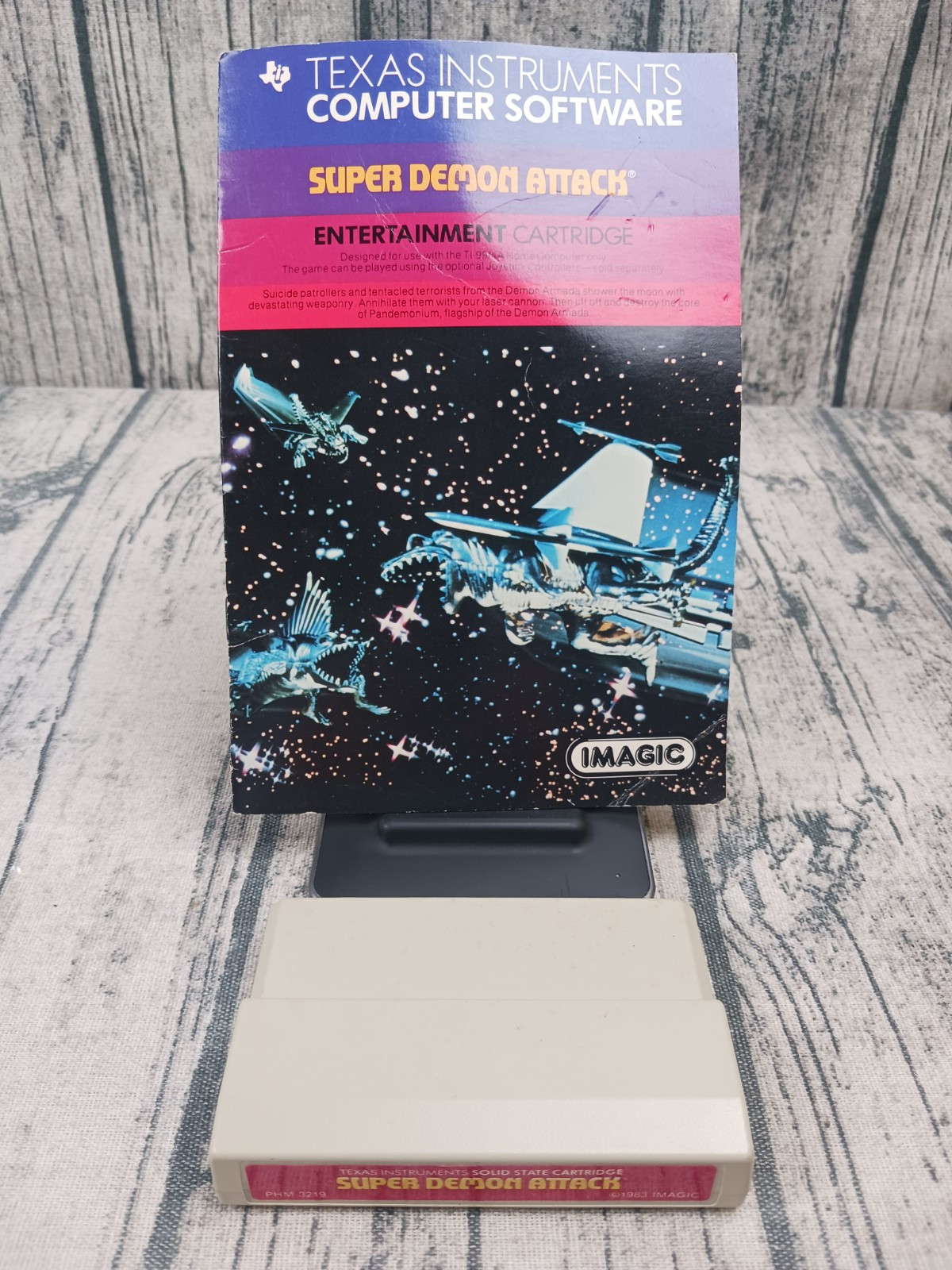 Vintage Texas Instruments Home Computer Super Demon Attack W/ Instruction Manual