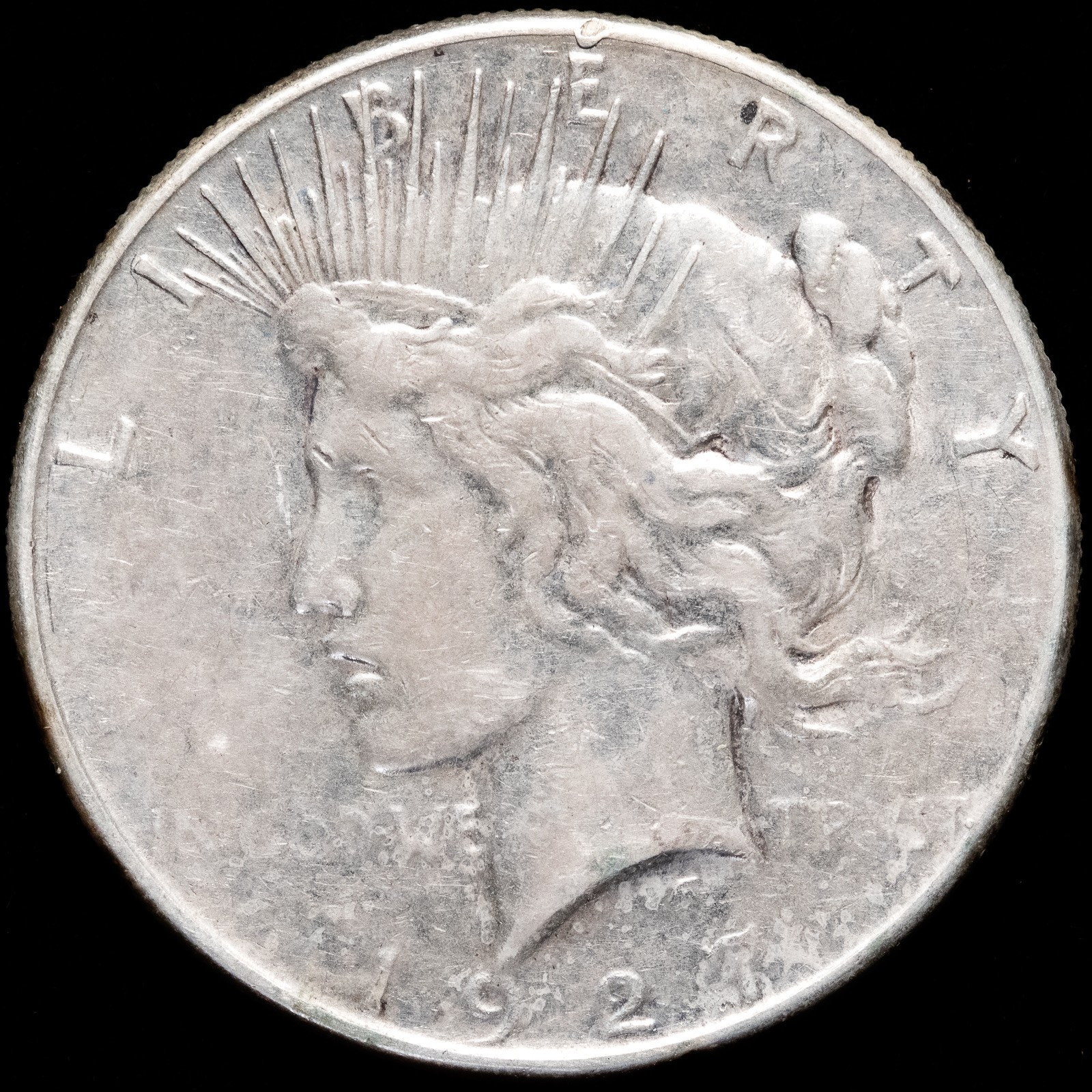 1927-S Peace Dollar - Fine RAW Circulated 90% Silver Coin - KEY DATE!