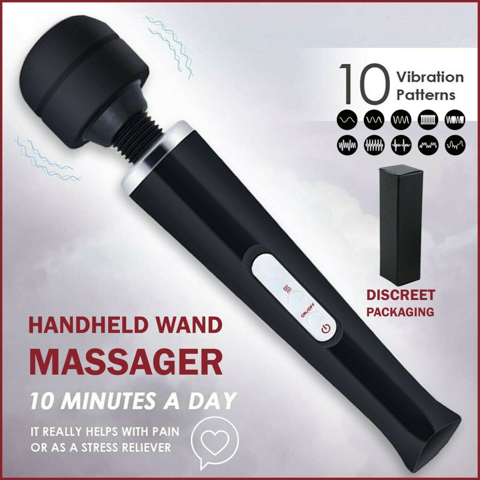 Multi-Speed Wired Massager Wand Personal Full Body Therapy Magic Massage Stick