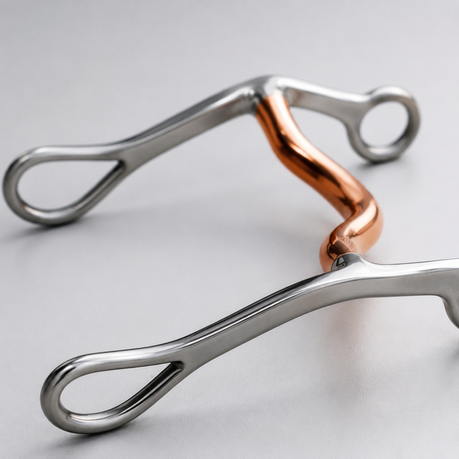Curb with Copper Mouthpiece Non-Flaking Low Port Curb Balanced Leverage