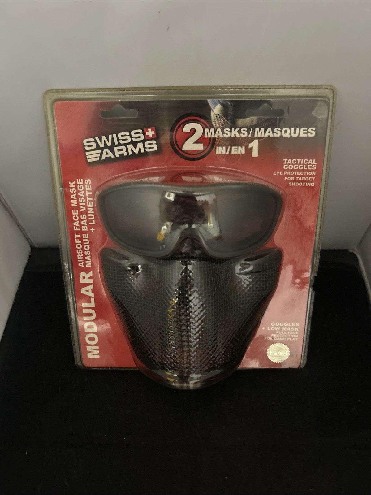 SWISS ARMS TACTICAL GOGGLES FOR TARGET SHOOTING, 2 BLACK MASK JZ31