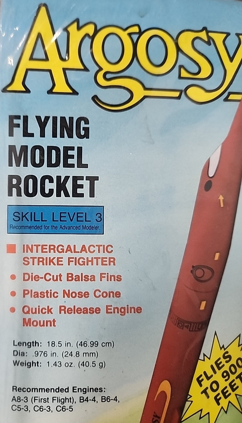 Estes ARGOSY #1988 NOS. Vtg. Rare Model Rocket Kit Free Shipping! no Reserve!
