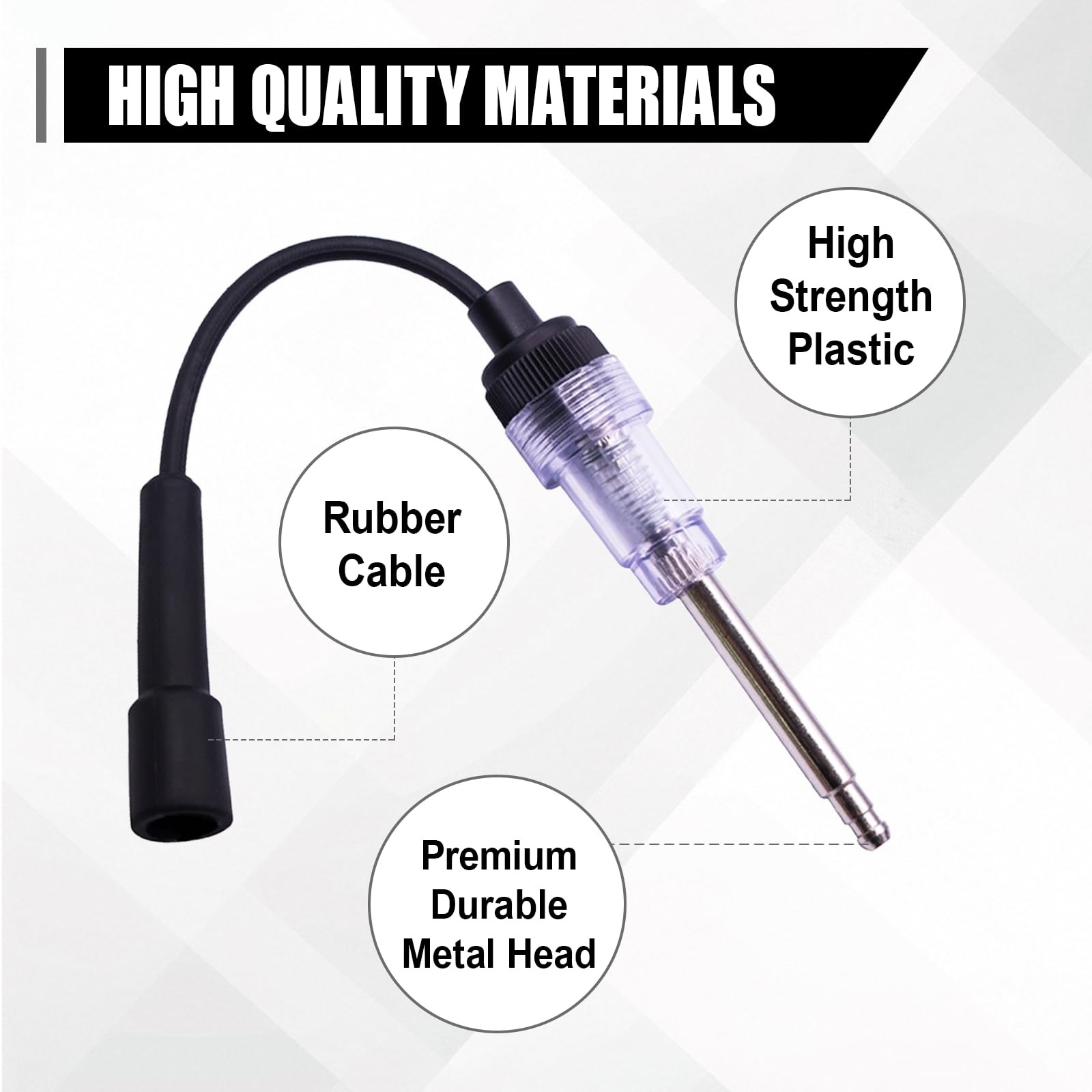 UHANBUT Inline Spark Plug Tester, Straight Boot Small Engine 1PC, Black