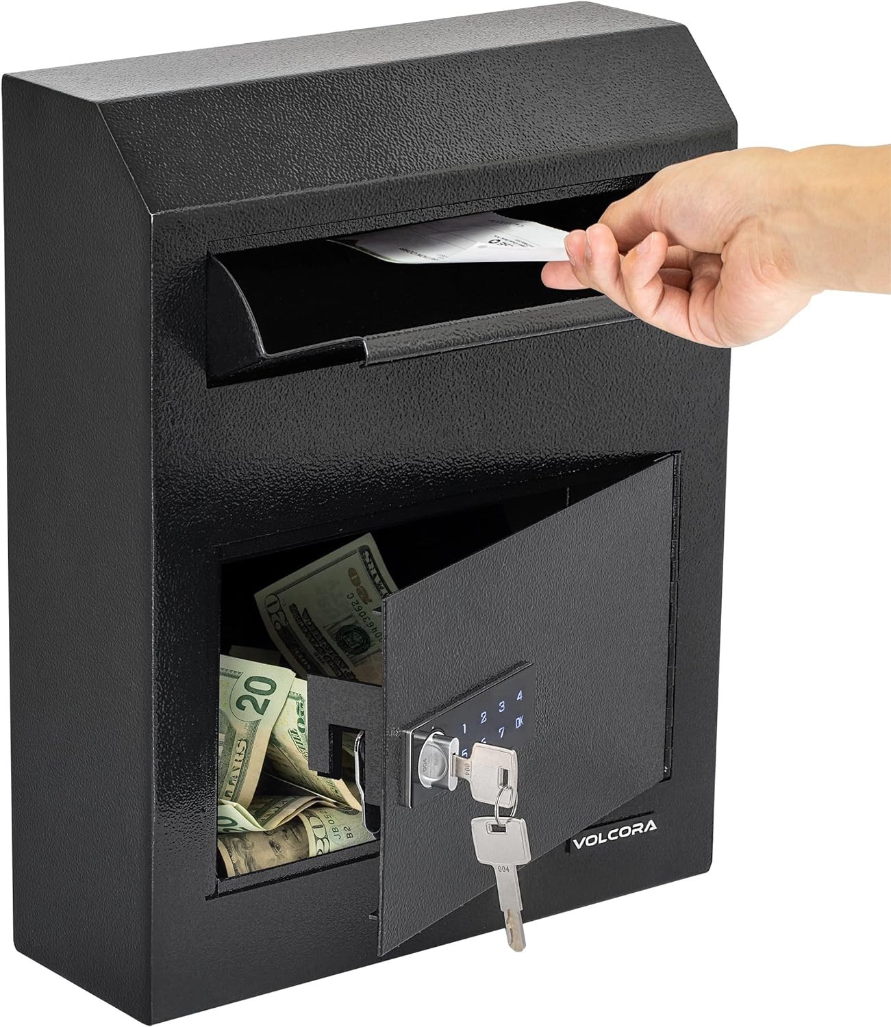 Key Drop Box with Lock, Drop Slot Depository Safe Box Digital Keypad, Money Drop
