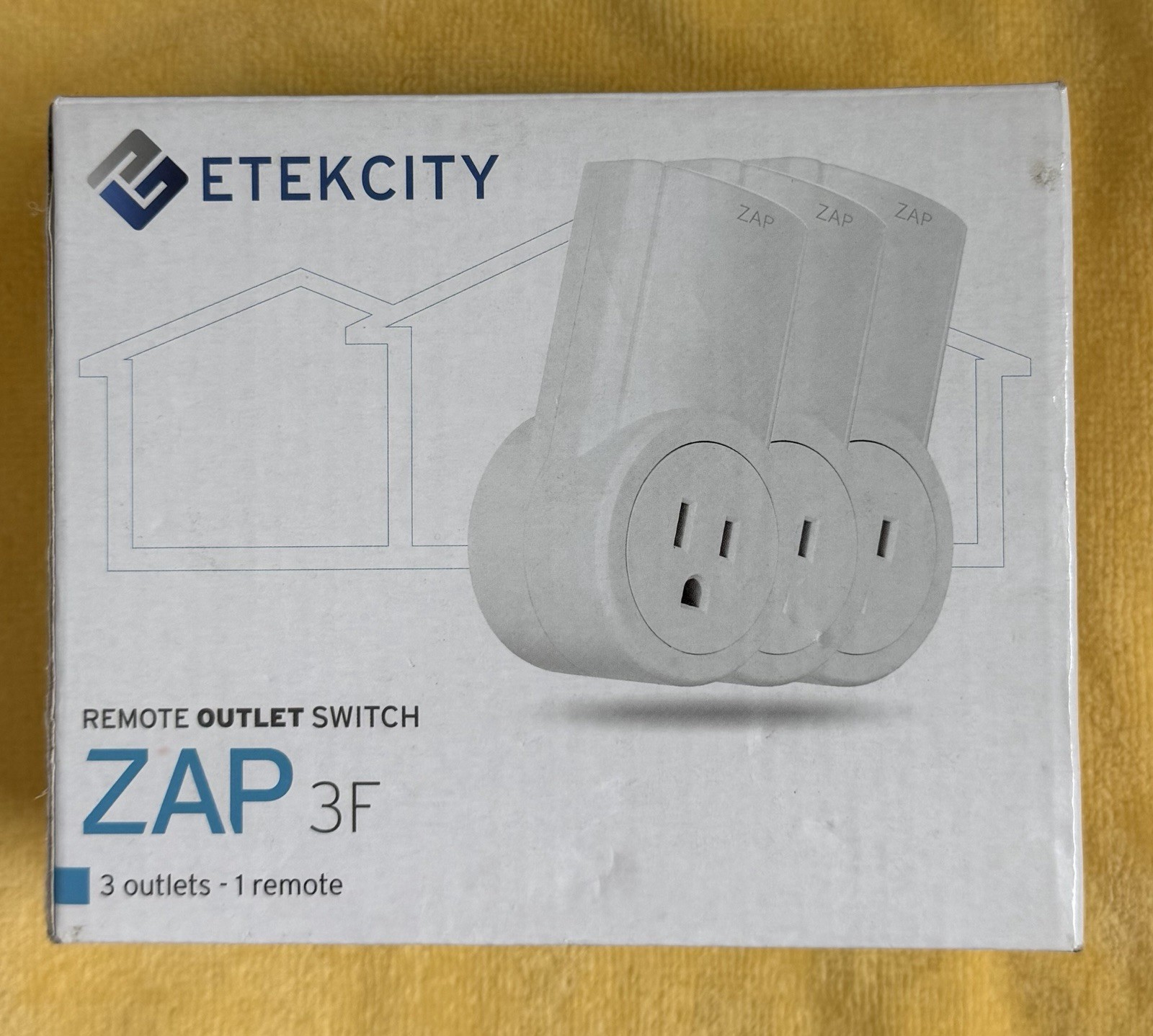 ETEKCITY Zap 3F Wireless Simple Remote 3 Outlets 1 Remote/Battery BRAND NEW