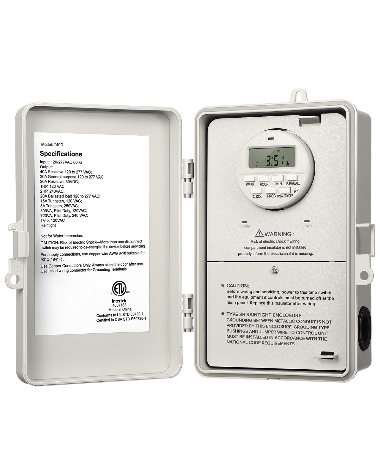 DEWENWIL Pool Pump Timer, Outdoor Digital Timer Box Heavy Duty 7Day Programmable