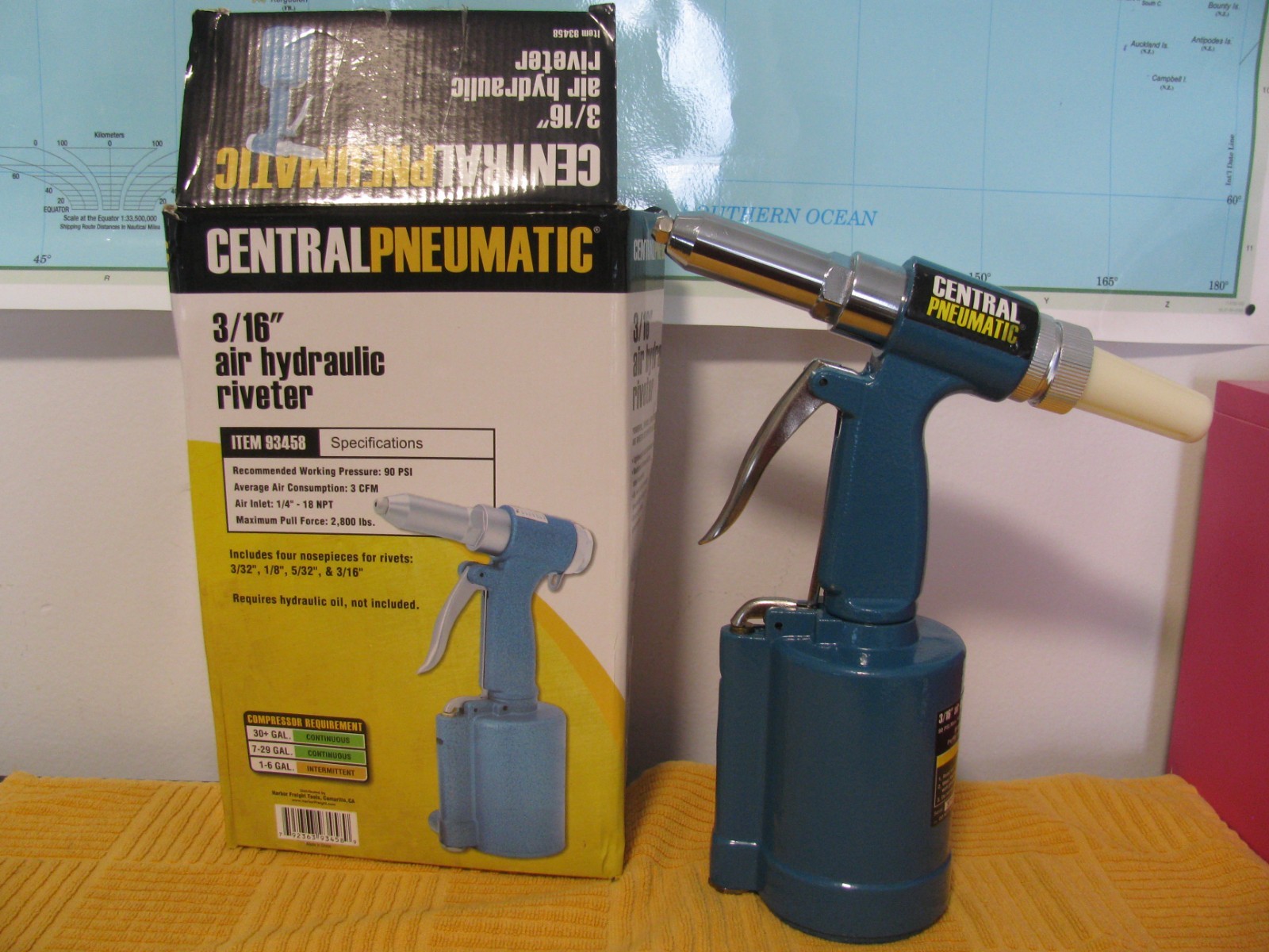 CentralPneumatic 3/16" Air Hydraulic Riveter 93548