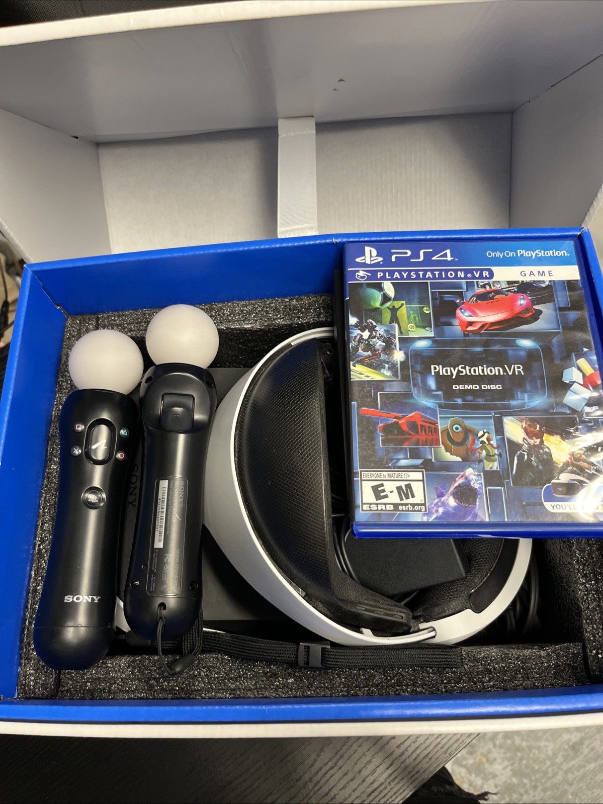 Sony PlayStation VR Headset Bundle Black White with Controllers and Camera