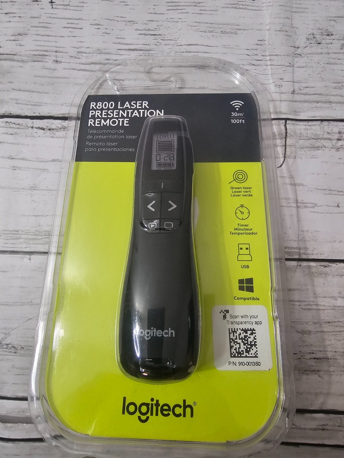 Logitech R800 Laser Presentation Remote Control Black Pointer SEALED